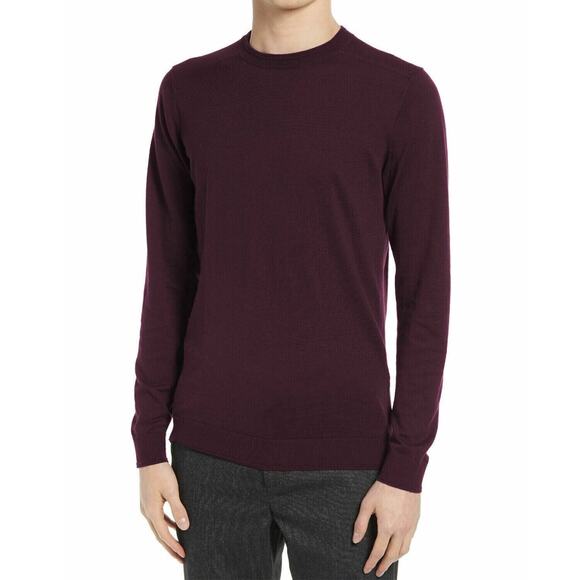 Ted Baker London Men's Purple Cotton Sandkas Slim Crewneck Sweater Size 5 / XL - Picture 1 of 9